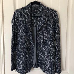 Nic + Zoe blue knit blazer office casual Medim